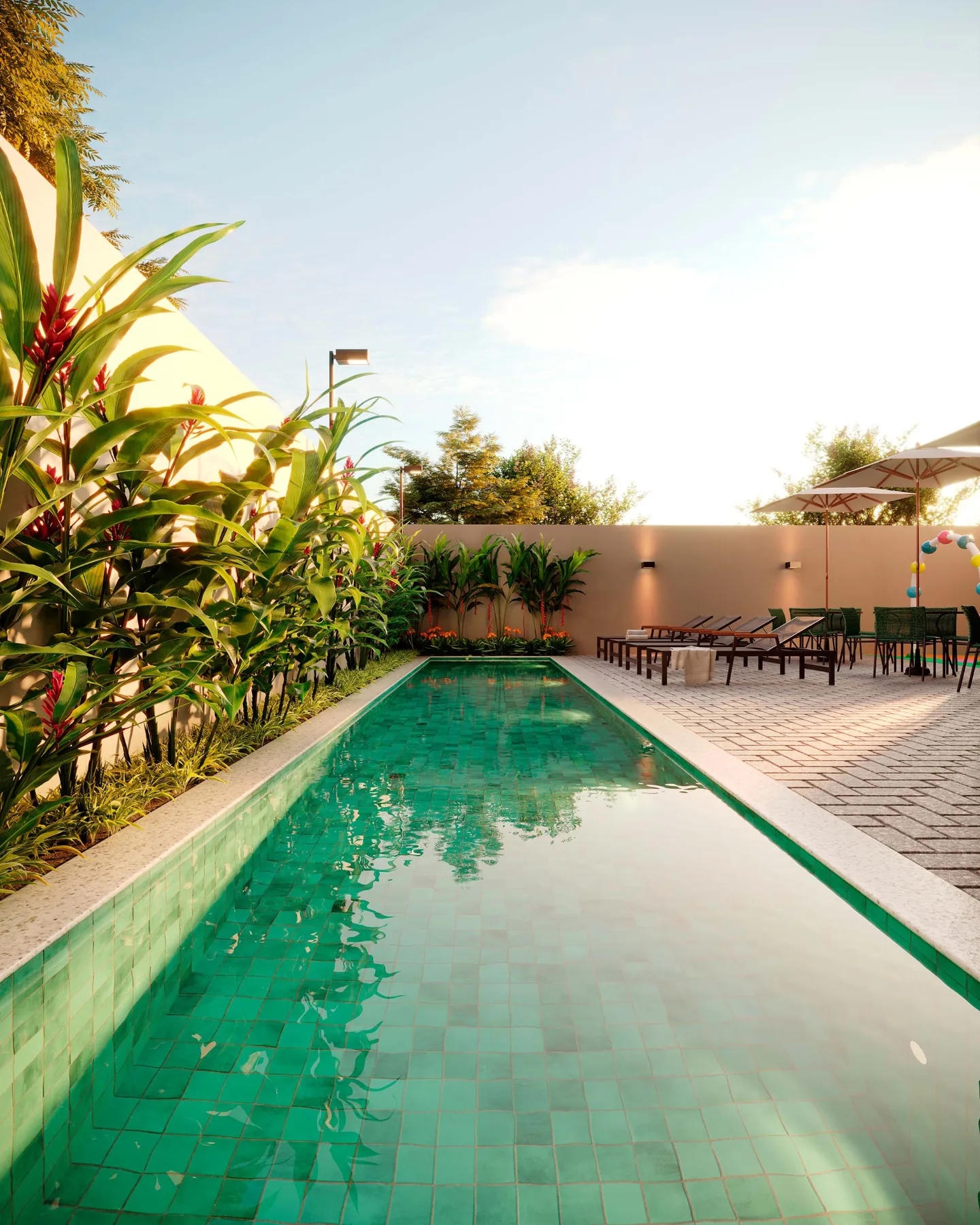 Piscina com raia